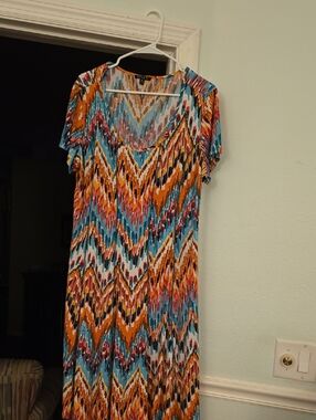 Sami & Jo Multicolor Chevron-Print Asymmetrical Dress